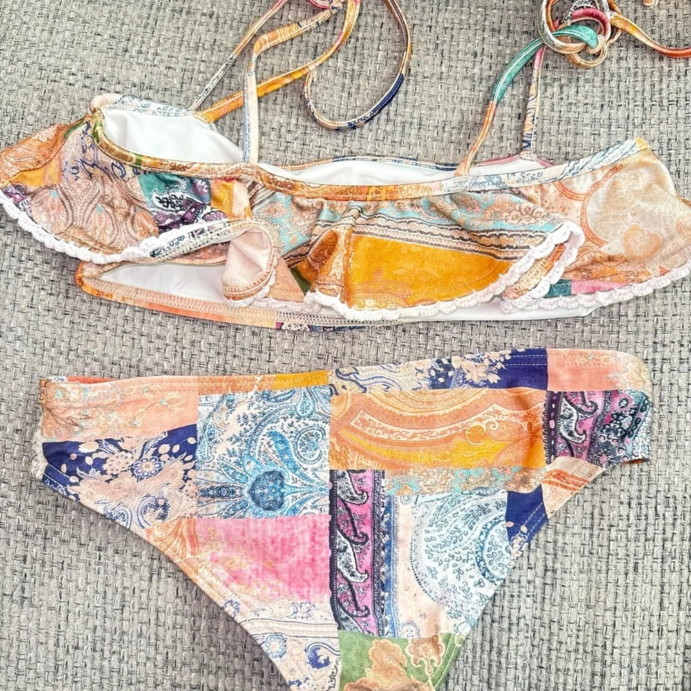 Zimmermann Girls Multicolor Paisley Two-Piece Bikini